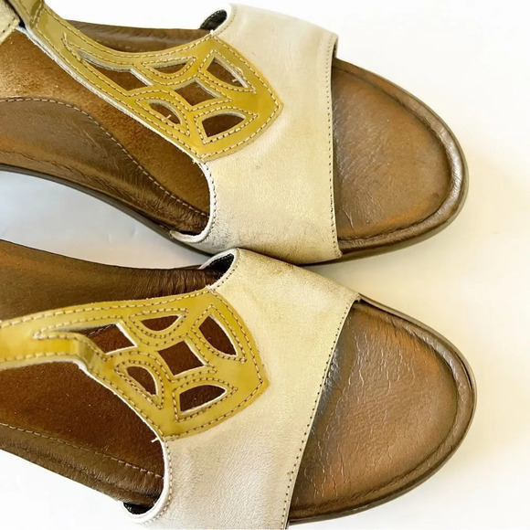 NAOT Metallic Leather‎ Sandals Size 40 Israel Summer Sheen Dance Formal Dressy - Picture 5 of 10